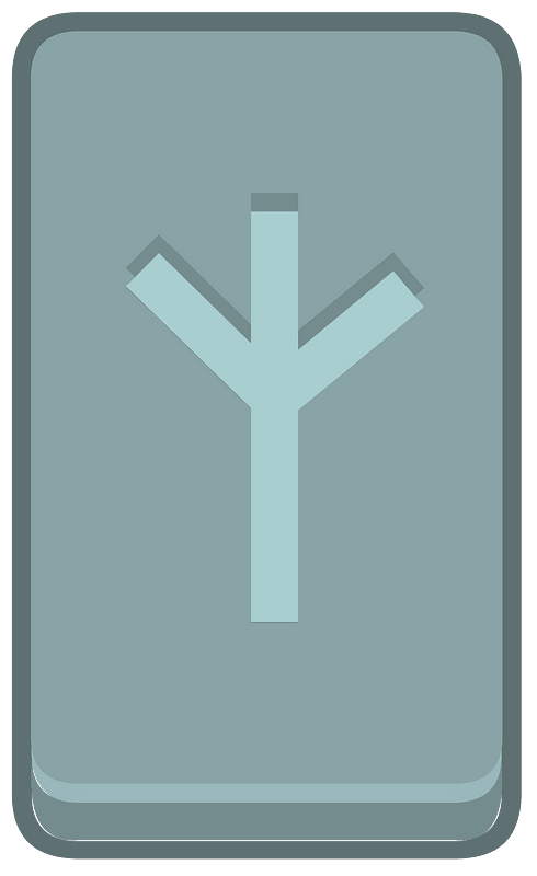 Blue rectangle outlined rune