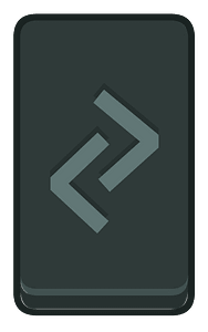 Black rectangle outlined rune