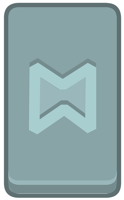Blue rectangle outlined rune