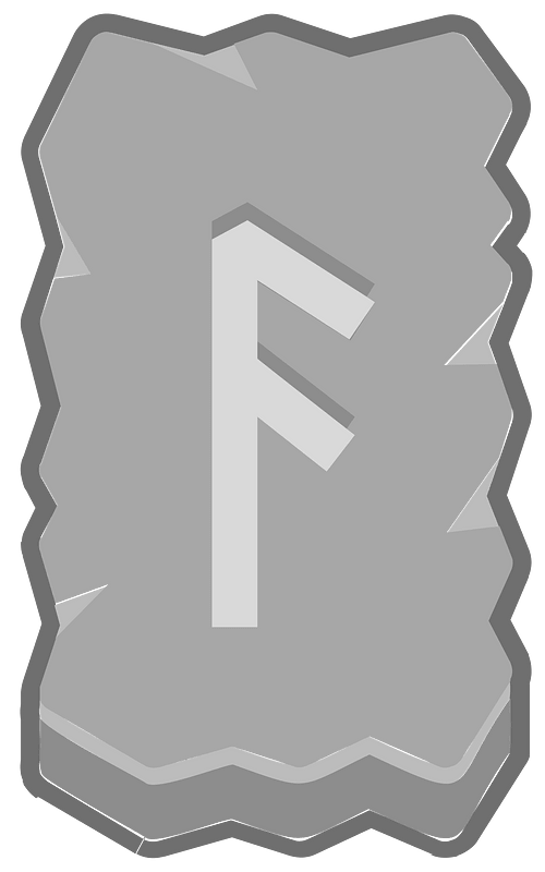 Grey rough rectangle outlined rune