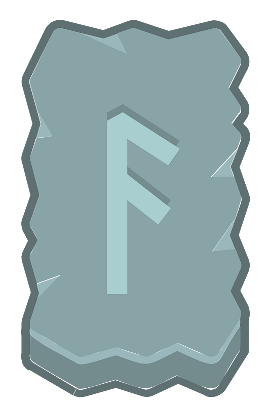 Blue rough rectangle outlined rune