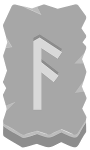 Grey rough rectangle rune