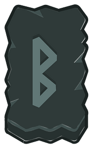 Black rough rectangle outlined rune