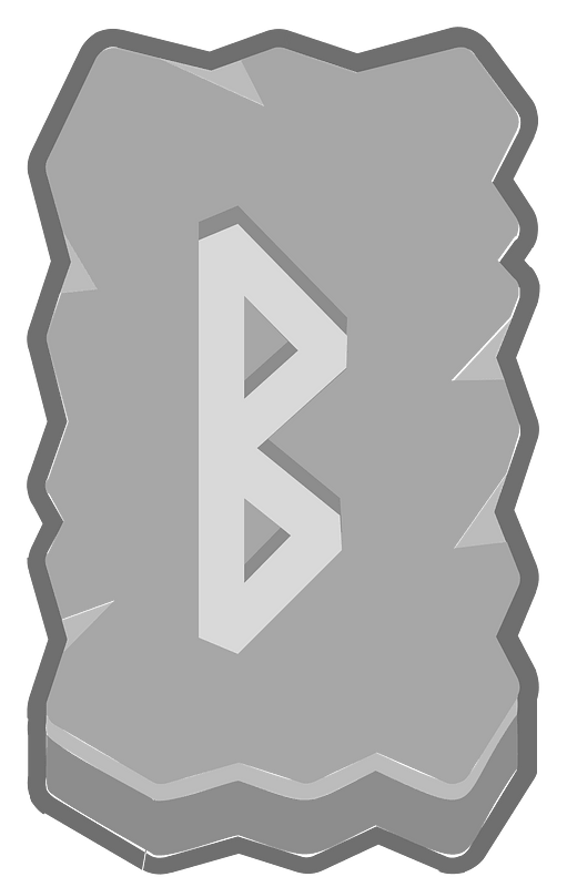 Grey rough rectangle outlined rune