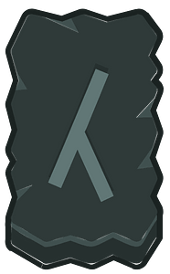 Black rough rectangle outlined rune