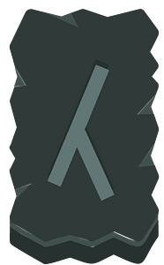 Black rough rectangle rune