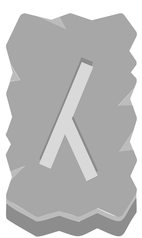 Grey rough rectangle rune