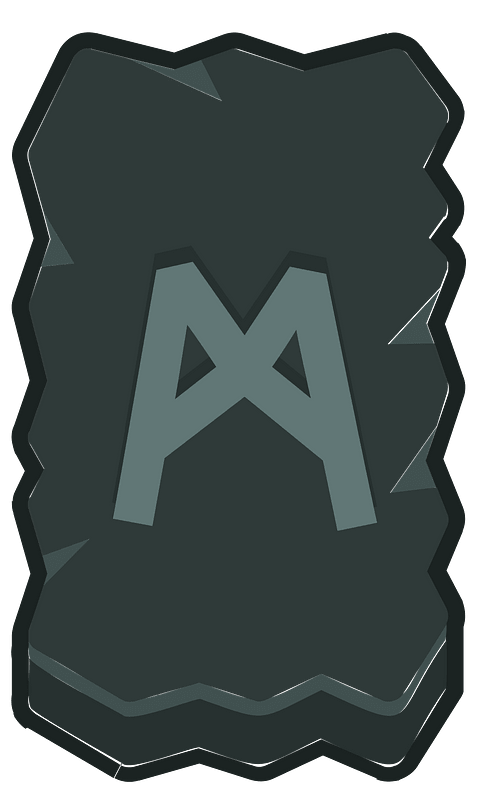 Black rough rectangle outlined rune