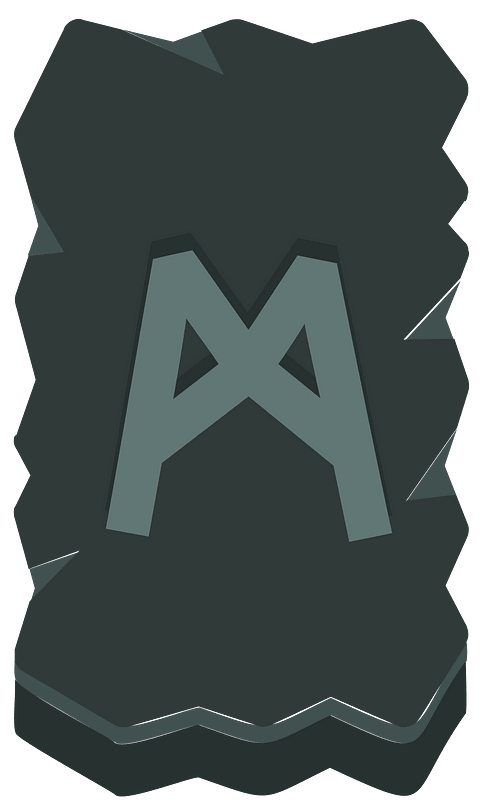 Black rough rectangle rune