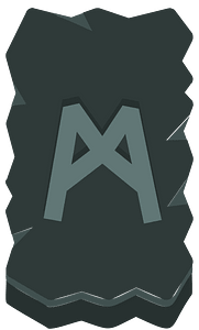 Black rough rectangle rune