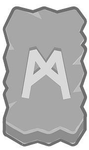 Grey rough rectangle outlined rune