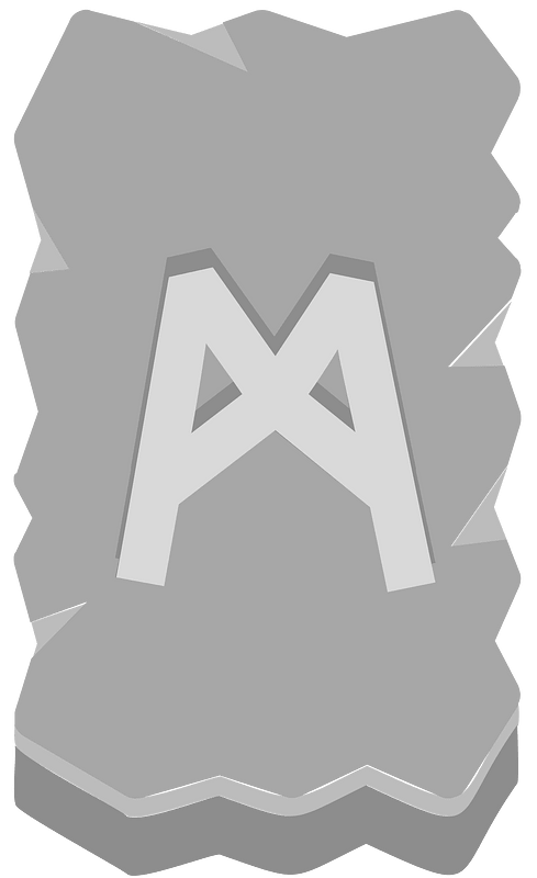 Grey rough rectangle rune