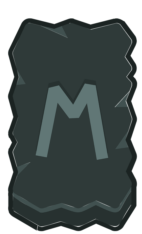 Black rough rectangle outlined rune