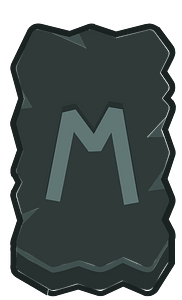 Black rough rectangle outlined rune