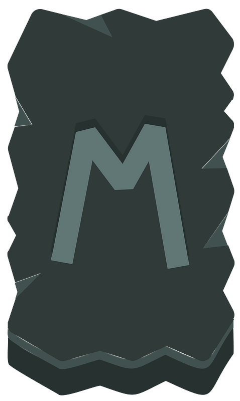 Black rough rectangle rune