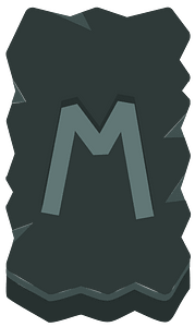 Black rough rectangle rune
