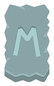 Blue rough rectangle rune