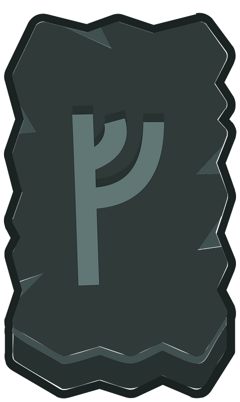 Black rough rectangle outlined rune