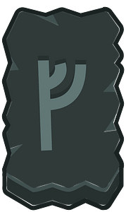Black rough rectangle outlined rune