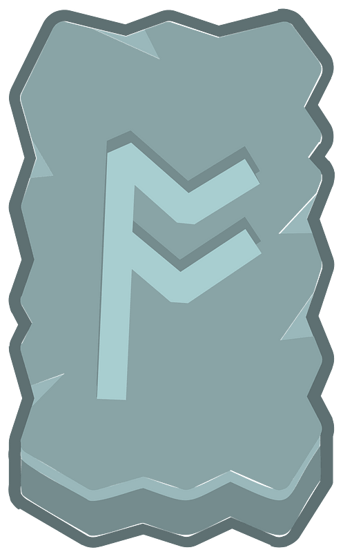 Blue rough rectangle outlined rune
