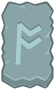 Blue rough rectangle outlined rune
