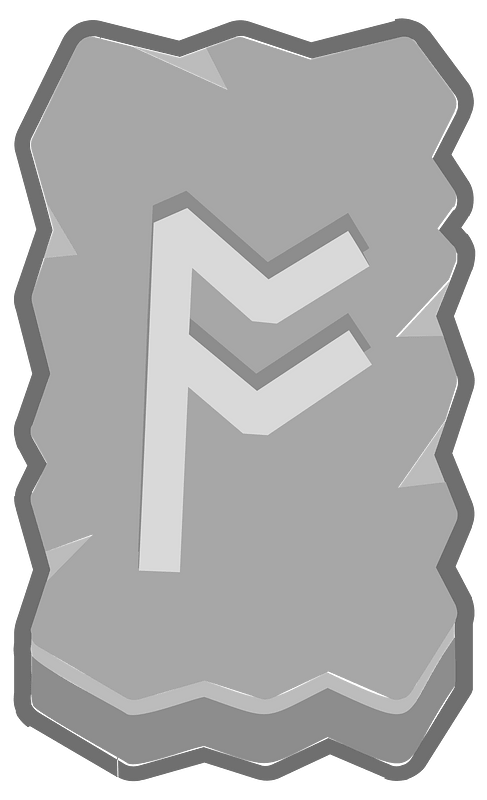 Grey rough rectangle outlined rune