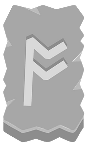 Grey rough rectangle rune