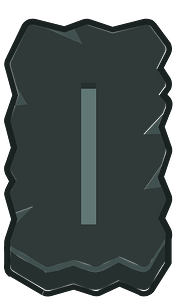 Black rough rectangle outlined rune