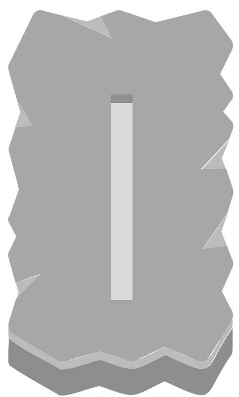 Grey rough rectangle rune