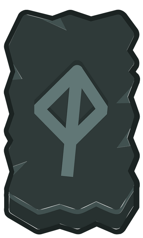 Black rough rectangle outlined rune