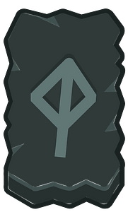 Black rough rectangle outlined rune