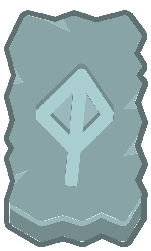 Blue rough rectangle outlined rune