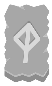 Grey rough rectangle rune