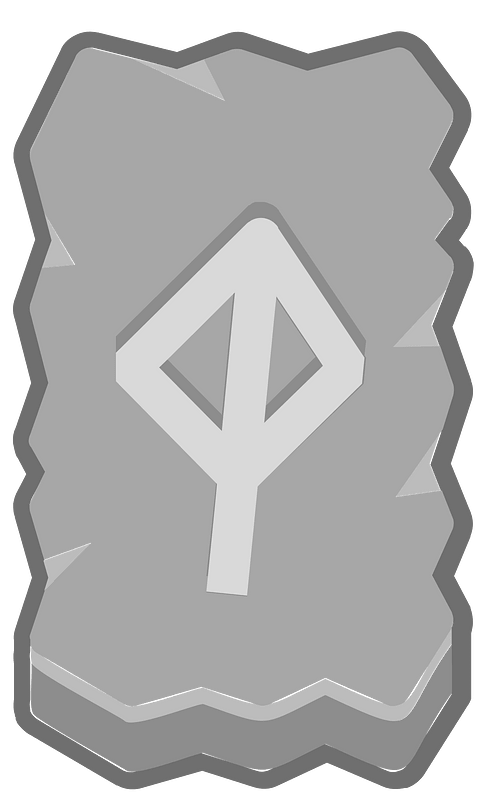 Grey rough rectangle outlined rune