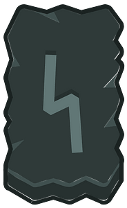 Black rough rectangle outlined rune