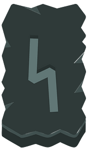 Black rough rectangle rune