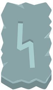 Blue rough rectangle rune