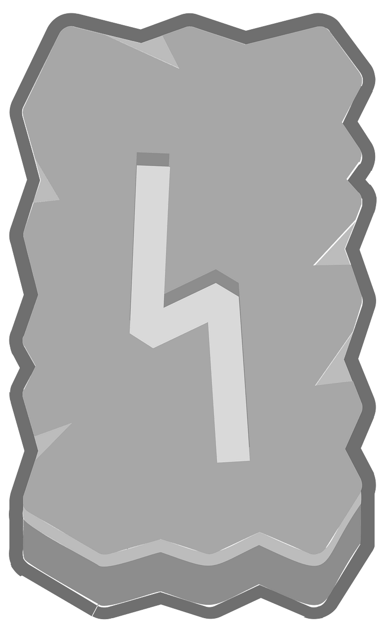 Grey rough rectangle outlined rune