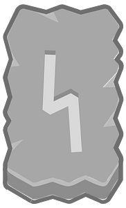 Grey rough rectangle outlined rune