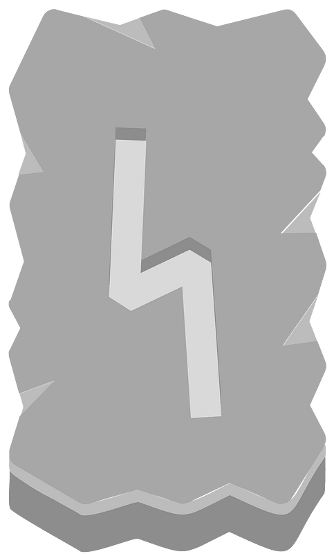 Grey rough rectangle rune