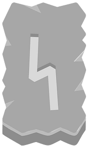Grey rough rectangle rune