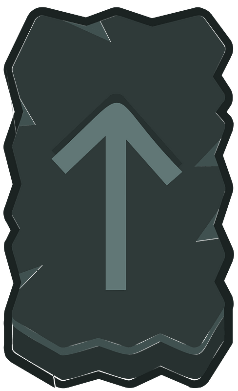Black rough rectangle outlined rune