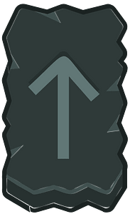 Black rough rectangle outlined rune