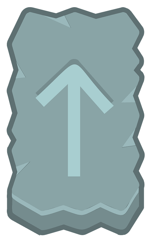 Blue rough rectangle outlined rune