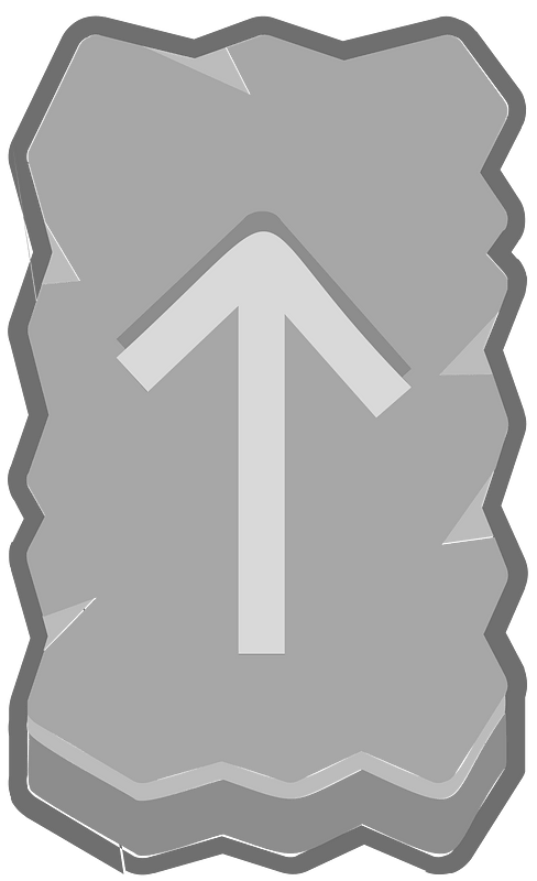 Grey rough rectangle outlined rune
