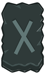 Black rough rectangle outlined rune