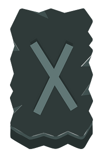 Black rough rectangle rune