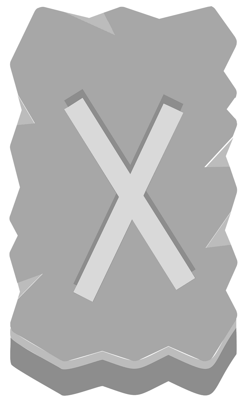 Grey rough rectangle rune