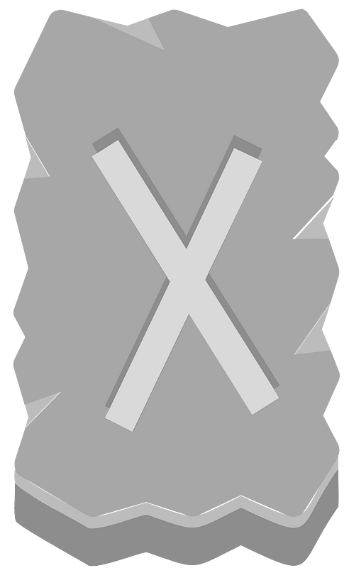 Grey rough rectangle rune