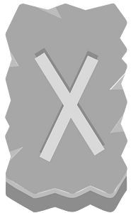 Grey rough rectangle rune